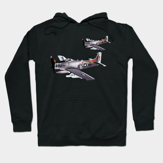 Navy - Douglas A-6 Skyraider Pair Hoodie by twix123844